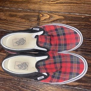 RED AND GREEN PLAID VANS //worn once